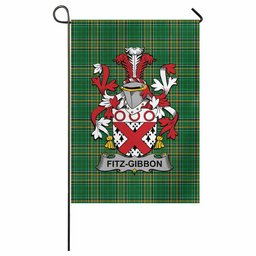 Fitz-Gibbon Irish Clan Tartan Garden Flag with Coat of Arms
