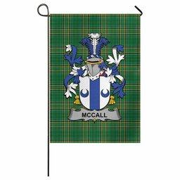 McCall Irish Clan Tartan Garden Flag with Coat of Arms