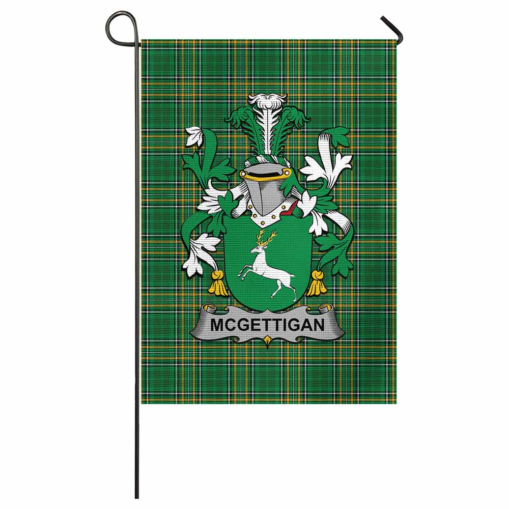 McGettigan Irish Clan Tartan Garden Flag with Coat of Arms