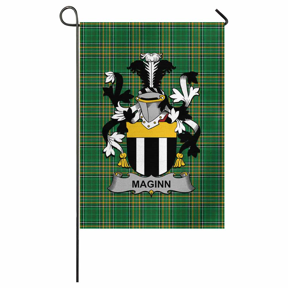 Maginn Irish Clan Tartan Garden Flag with Coat of Arms