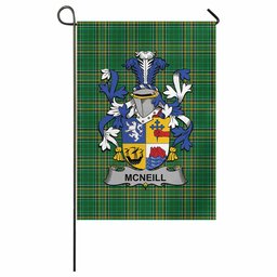 McNeill Irish Clan Tartan Garden Flag with Coat of Arms