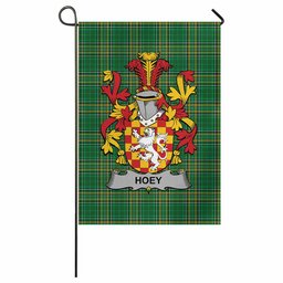 Hoey Irish Clan Tartan Garden Flag with Coat of Arms