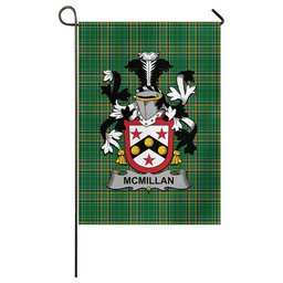 McMillan Irish Clan Tartan Garden Flag with Coat of Arms