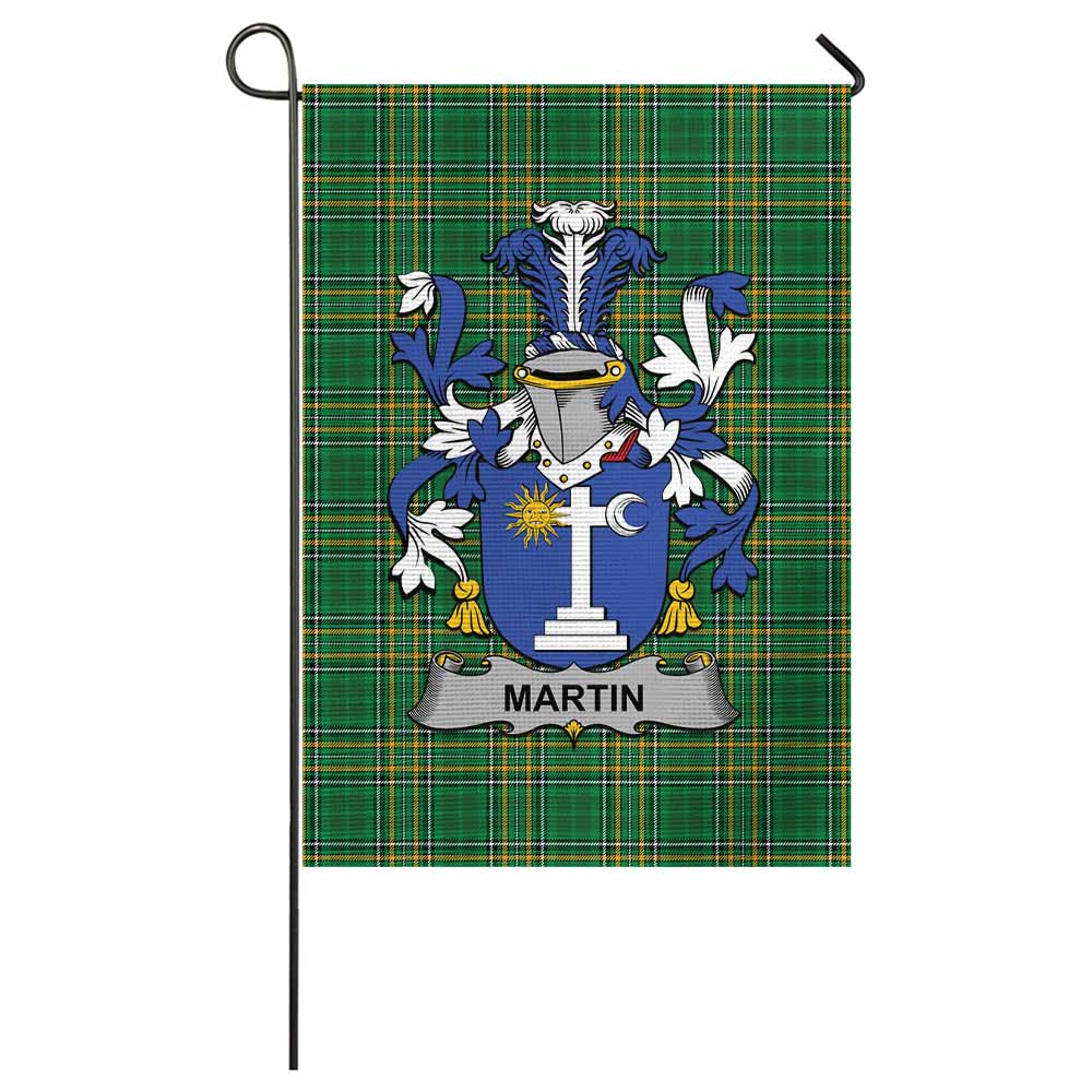 Martin Irish Clan Tartan Garden Flag with Coat of Arms