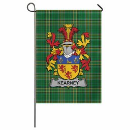 Kearney Irish Clan Tartan Garden Flag with Coat of Arms