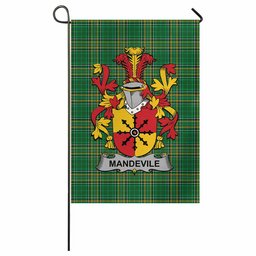 Mandevile Irish Clan Tartan Garden Flag with Coat of Arms