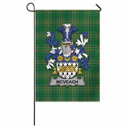 McVeagh Irish Clan Tartan Garden Flag with Coat of Arms