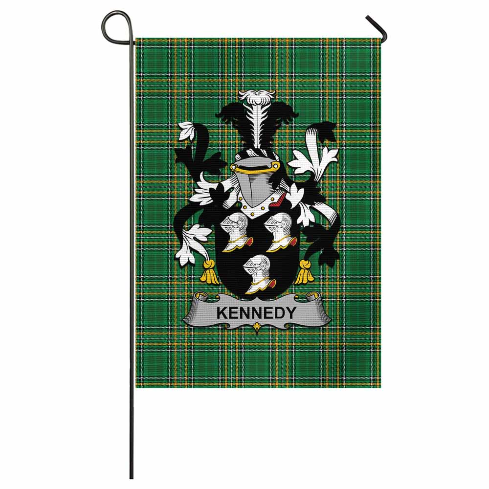 Kennedy Irish Clan Tartan Garden Flag with Coat of Arms