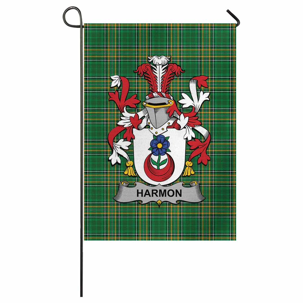 Harmon Irish Clan Tartan Garden Flag with Coat of Arms
