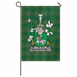McCafferey Irish Clan Tartan Garden Flag with Coat of Arms