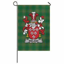 Ireland Irish Clan Tartan Garden Flag with Coat of Arms