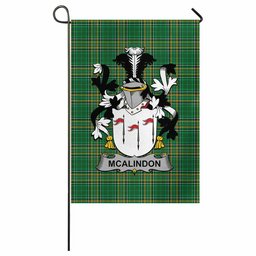 McAlindon Irish Clan Tartan Garden Flag with Coat of Arms