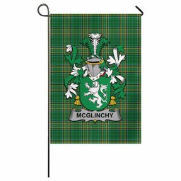 McGlinchy Irish Clan Tartan Garden Flag with Coat of Arms