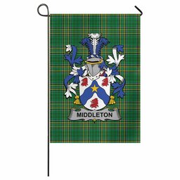 Middleton Irish Clan Tartan Garden Flag with Coat of Arms