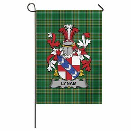 Lynam Irish Clan Tartan Garden Flag with Coat of Arms