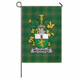 McGuiness Irish Clan Tartan Garden Flag with Coat of Arms