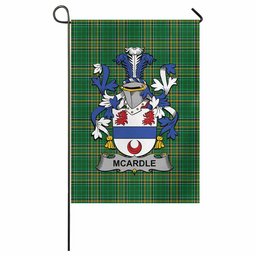 McArdle Irish Clan Tartan Garden Flag with Coat of Arms