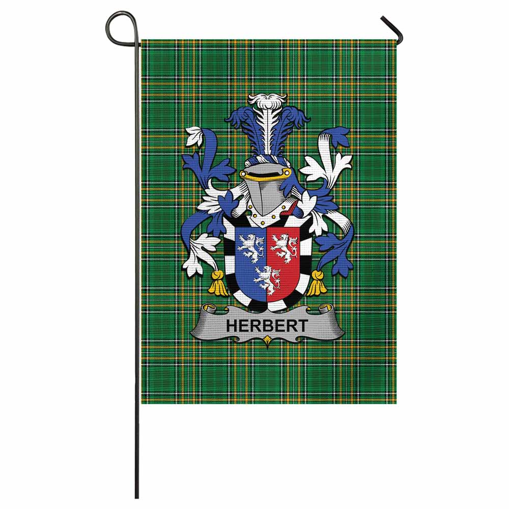 Herbert Irish Clan Tartan Garden Flag with Coat of Arms