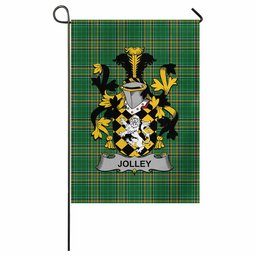 Jolley Irish Clan Tartan Garden Flag with Coat of Arms