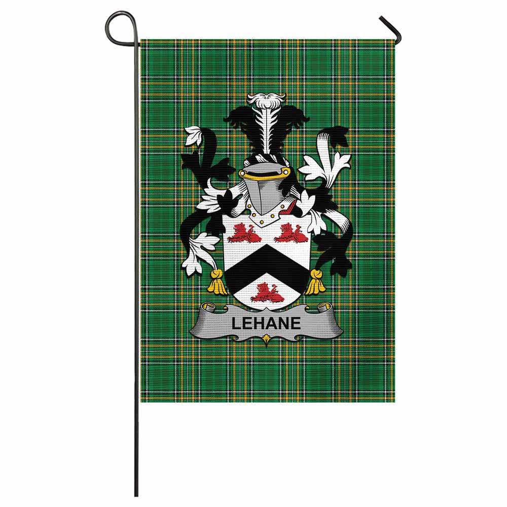 Lehane Irish Clan Tartan Garden Flag with Coat of Arms