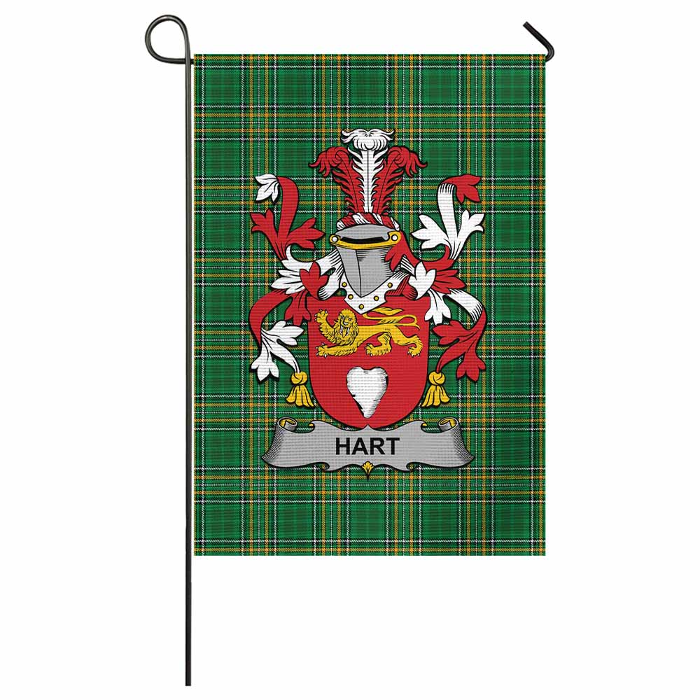 Hart Irish Clan Tartan Garden Flag with Coat of Arms