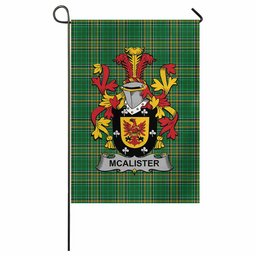 McAlister Irish Clan Tartan Garden Flag with Coat of Arms