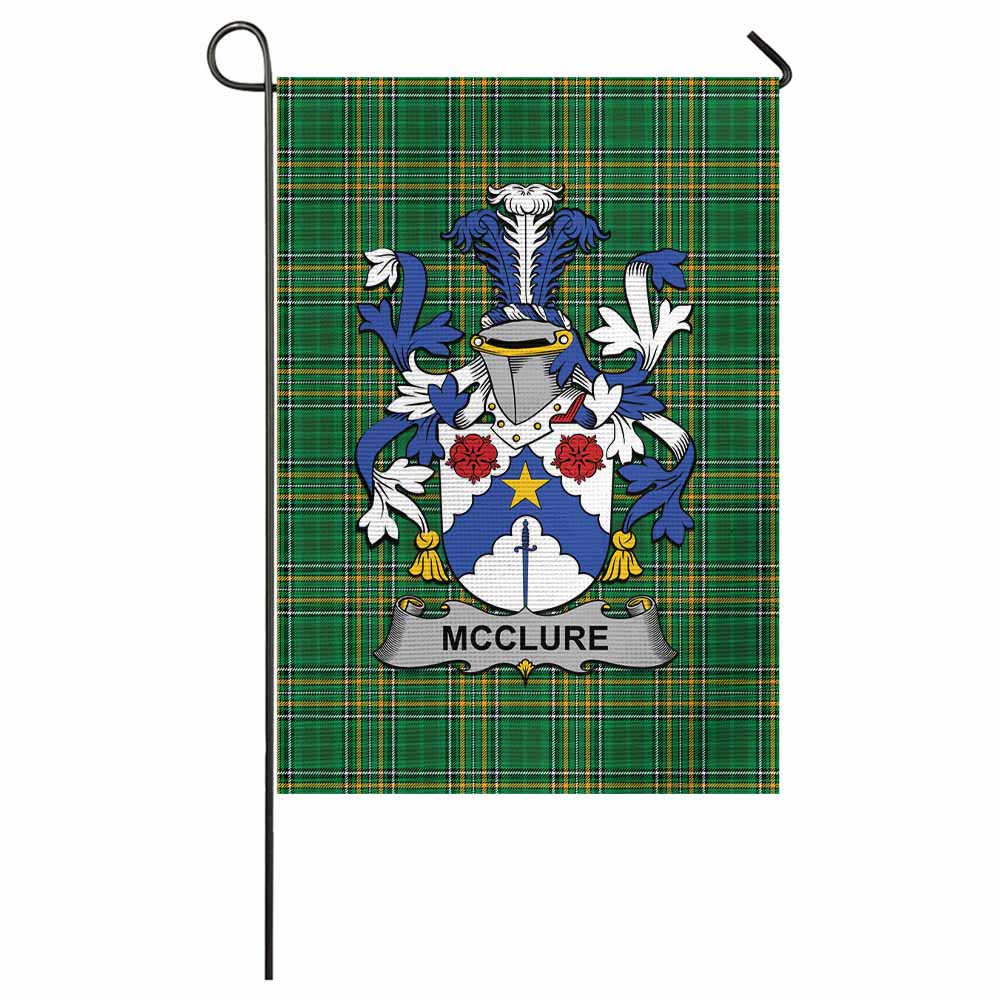 McClure Irish Clan Tartan Garden Flag with Coat of Arms