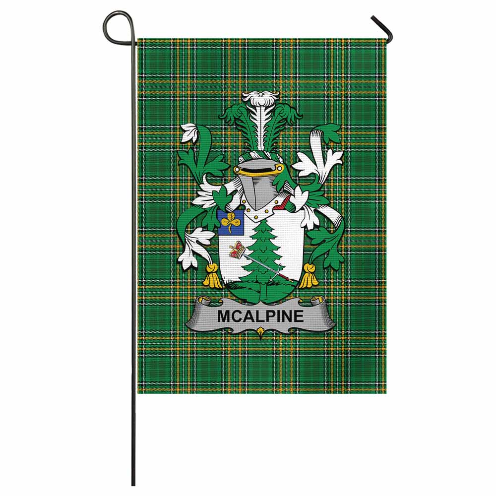 McAlpine Irish Clan Tartan Garden Flag with Coat of Arms