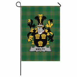 Kielty Irish Clan Tartan Garden Flag with Coat of Arms