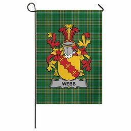 Webb Irish Clan Tartan Garden Flag with Coat of Arms