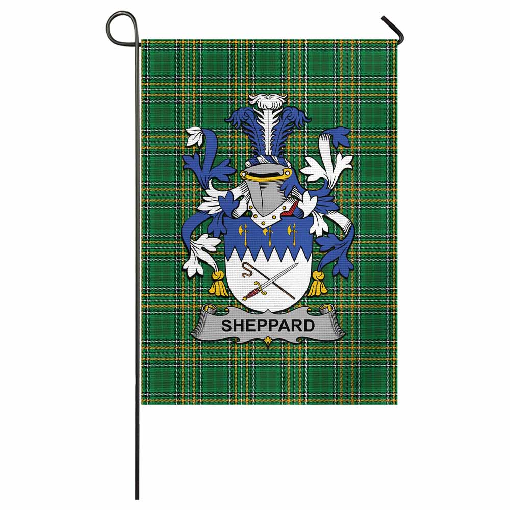 Sheppard Irish Clan Tartan Garden Flag with Coat of Arms