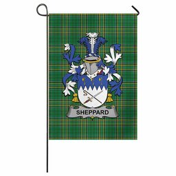 Sheppard Irish Clan Tartan Garden Flag with Coat of Arms