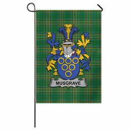 Musgrave Irish Clan Tartan Garden Flag with Coat of Arms