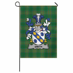 Smith Irish Clan Tartan Garden Flag with Coat of Arms