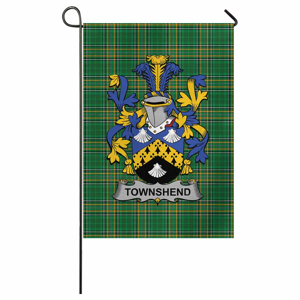 Townshend Irish Clan Tartan Garden Flag with Coat of Arms