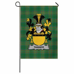 Tanner Irish Clan Tartan Garden Flag with Coat of Arms