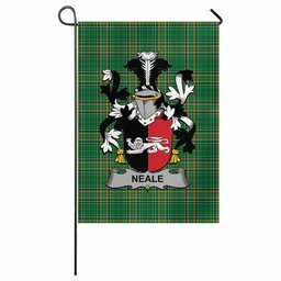 Neale Irish Clan Tartan Garden Flag with Coat of Arms