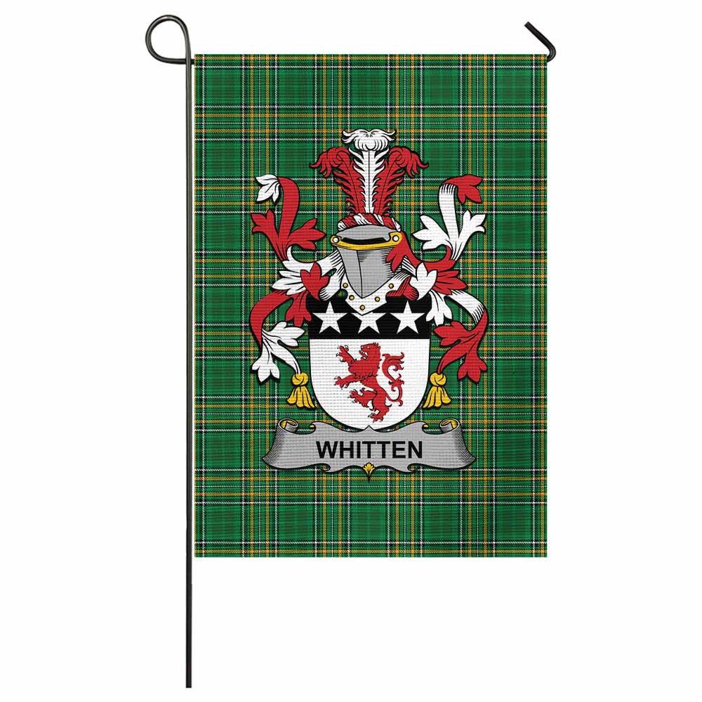 Whitten Irish Clan Tartan Garden Flag with Coat of Arms