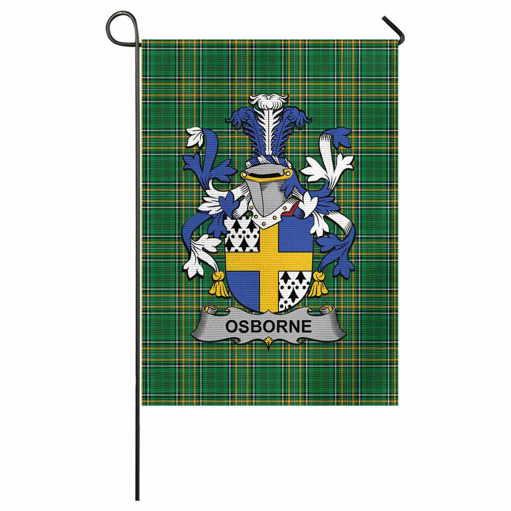 Osborne Irish Clan Tartan Garden Flag with Coat of Arms