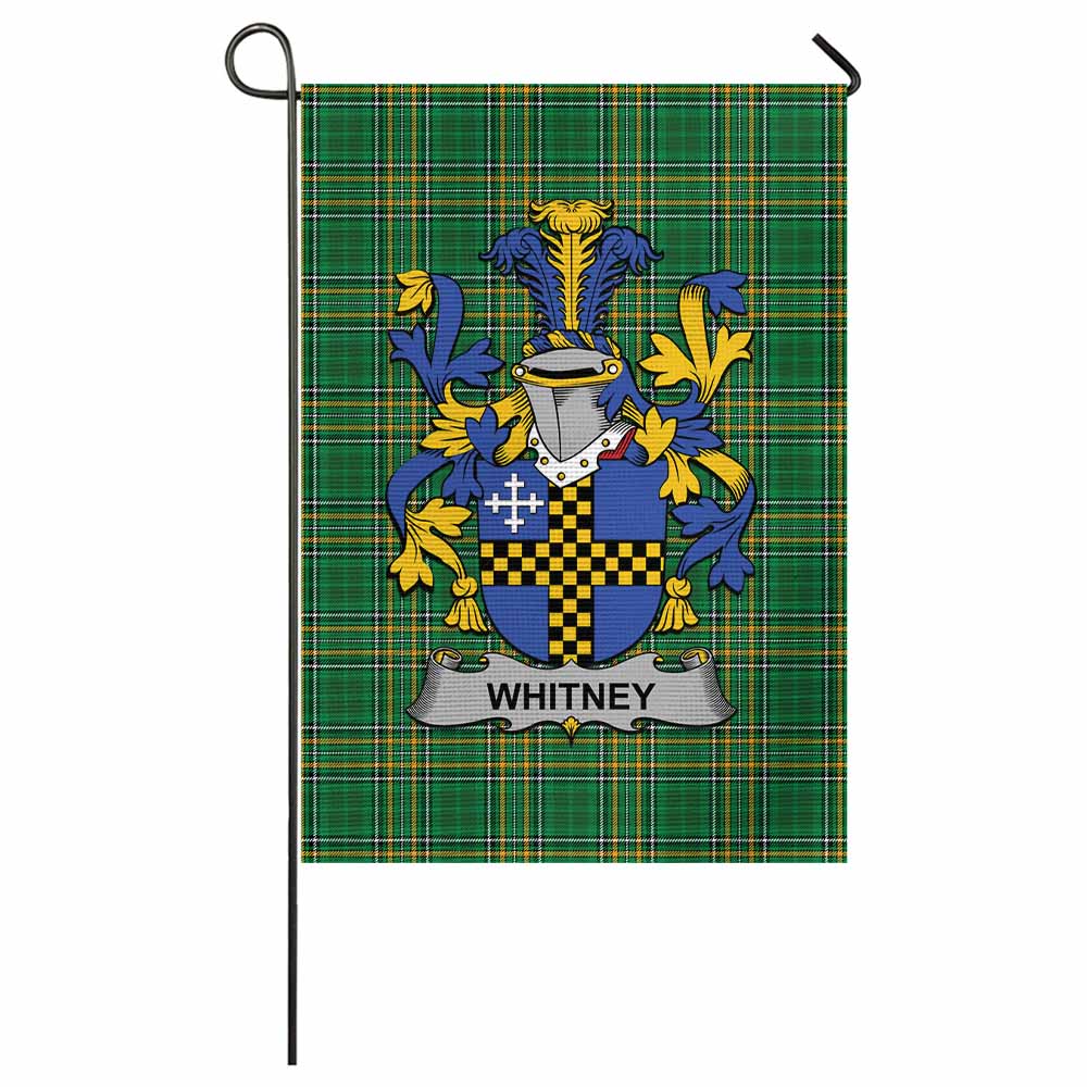 Whitney Irish Clan Tartan Garden Flag with Coat of Arms