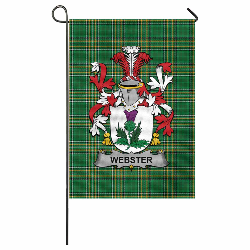Webster Irish Clan Tartan Garden Flag with Coat of Arms