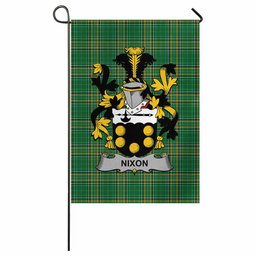 Nixon Irish Clan Tartan Garden Flag with Coat of Arms