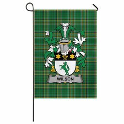 Wilson Irish Clan Tartan Garden Flag with Coat of Arms