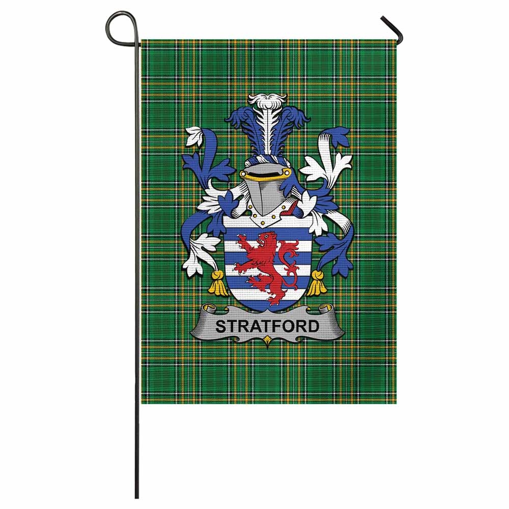 Stratford Irish Clan Tartan Garden Flag with Coat of Arms