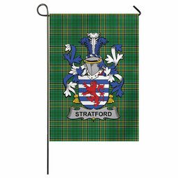 Stratford Irish Clan Tartan Garden Flag with Coat of Arms