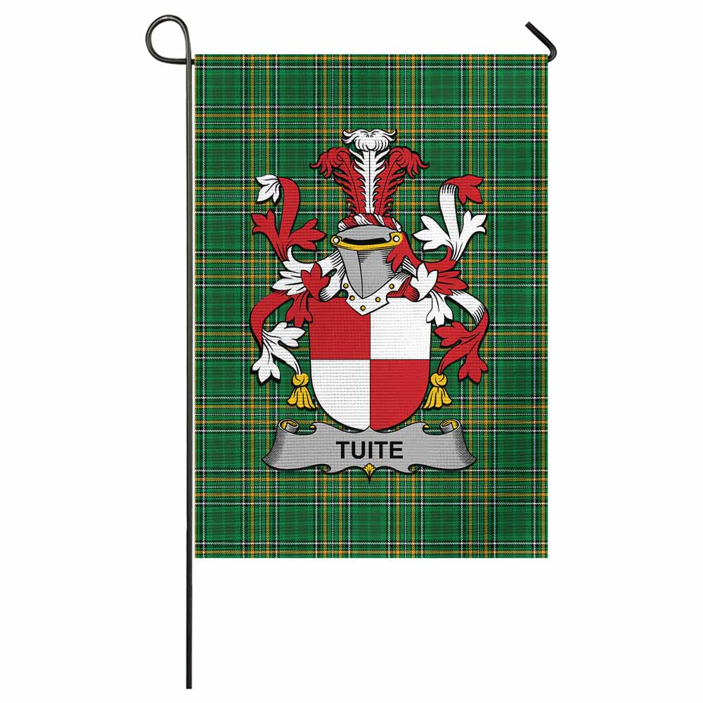 Tuite Irish Clan Tartan Garden Flag with Coat of Arms