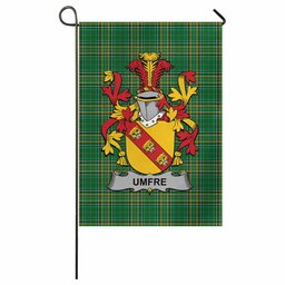 Umfre Irish Clan Tartan Garden Flag with Coat of Arms