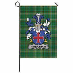 Pendleton Irish Clan Tartan Garden Flag with Coat of Arms
