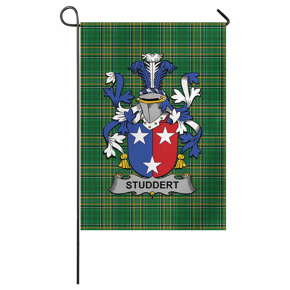 Studdert Irish Clan Tartan Garden Flag with Coat of Arms