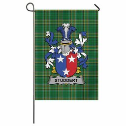 Studdert Irish Clan Tartan Garden Flag with Coat of Arms